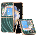 Milky Way Series Phone Case for Samsung Galaxy Z Flip5 5G, PU Leather + PC Electroplating Anti-Scratch Cover
