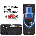 RFID Blocking Kickstand Phone Case for Samsung Galaxy S23+ Retro PU+TPU Zippered Wallet Phone Cover