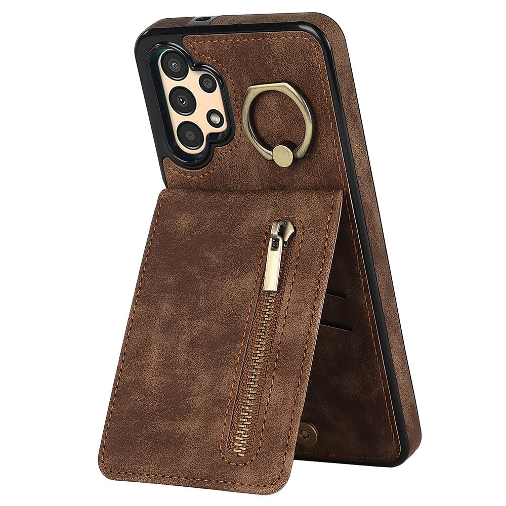 Samsung Galaxy A13 5G / A13 4G RFID-blokerende pung-etui med stativ i retro PU+TPU