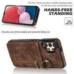 Samsung Galaxy A13 5G / A13 4G RFID-blokerende pung-etui med stativ i retro PU+TPU