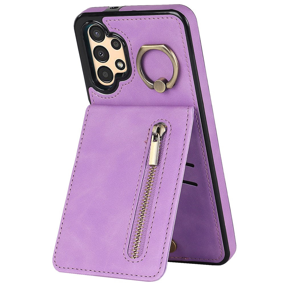 Samsung Galaxy A13 5G / A13 4G RFID-blokerende pung-etui med stativ i retro PU+TPU