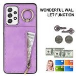 For Samsung Galaxy A32 5G / M32 5G RFID Blocking Wallet Phone Case Retro PU+TPU Kickstand Phone Cover