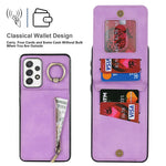 For Samsung Galaxy A32 5G / M32 5G RFID Blocking Wallet Phone Case Retro PU+TPU Kickstand Phone Cover
