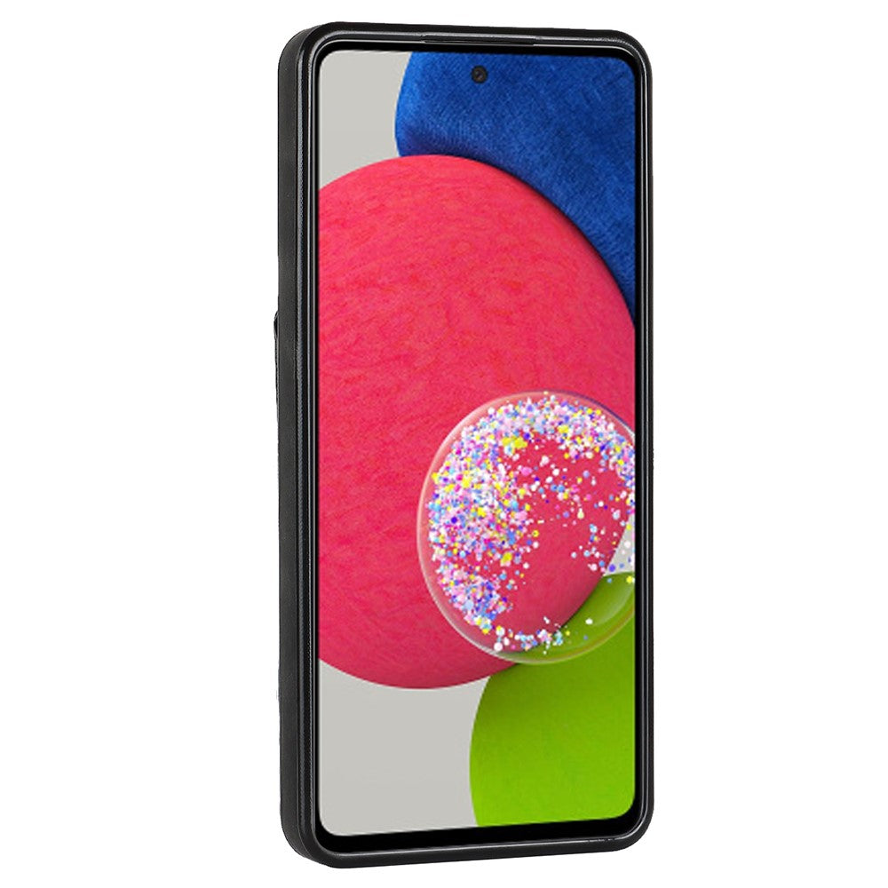 Til Samsung Galaxy A52 4G / A52 5G / A52s 5G RFID-blokerende telefonetui, anti-fald PU+TPU pungtelefoncover med støtteben