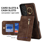 Samsung Galaxy A33 5G RFID-blockerande stativfodral Retro PU+TPU stötsäkert plånboksfodral