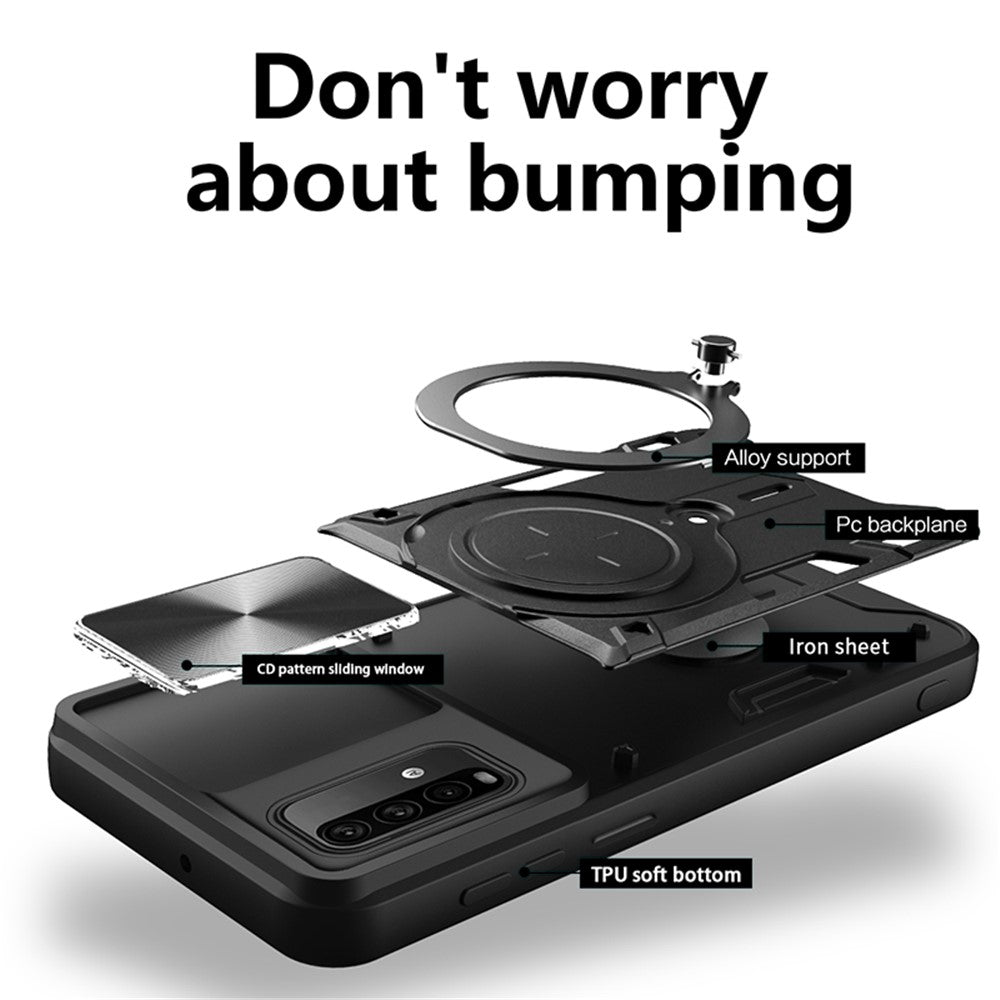 Kickstand Case for Xiaomi Poco M3 / Redmi Note 9 4G (Qualcomm Snapdragon 662) / Redmi 9 Power / Redmi 9T Phone Cover