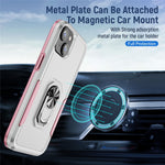 For iPhone 15 PC+TPU Shockproof Cover Anti-fall Phone Case with Ring Kickstand