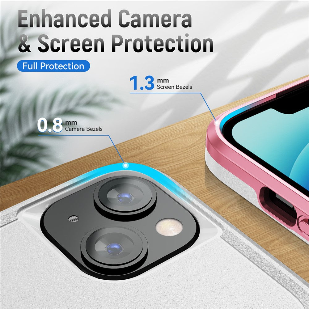 For iPhone 15 PC+TPU Shockproof Cover Anti-fall Phone Case with Ring Kickstand