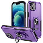 For iPhone 15 PC+TPU Shockproof Cover Anti-fall Phone Case with Ring Kickstand