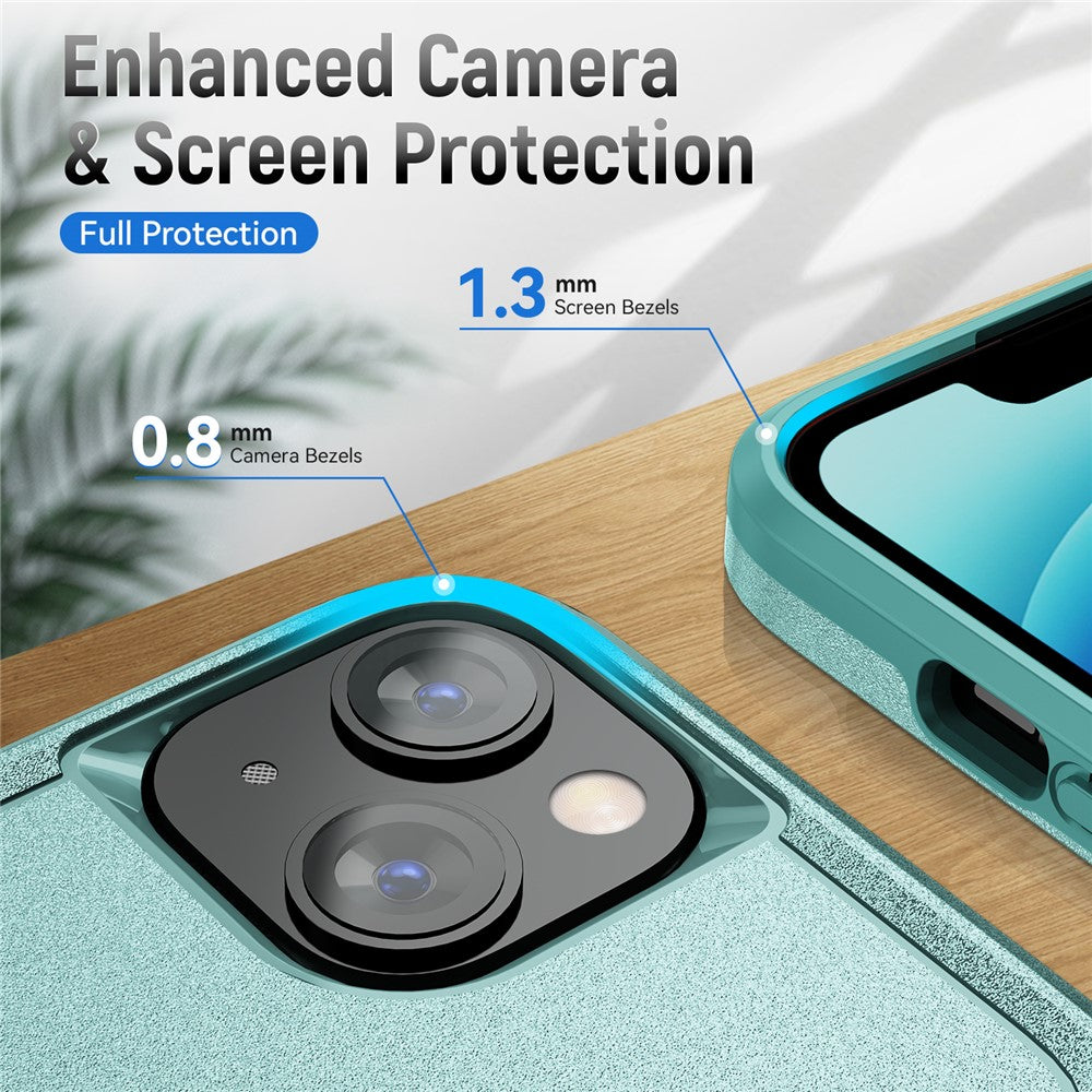 For iPhone 15 Plus Shockproof Phone Case Anti-fingerprint PC+TPU Back Cover
