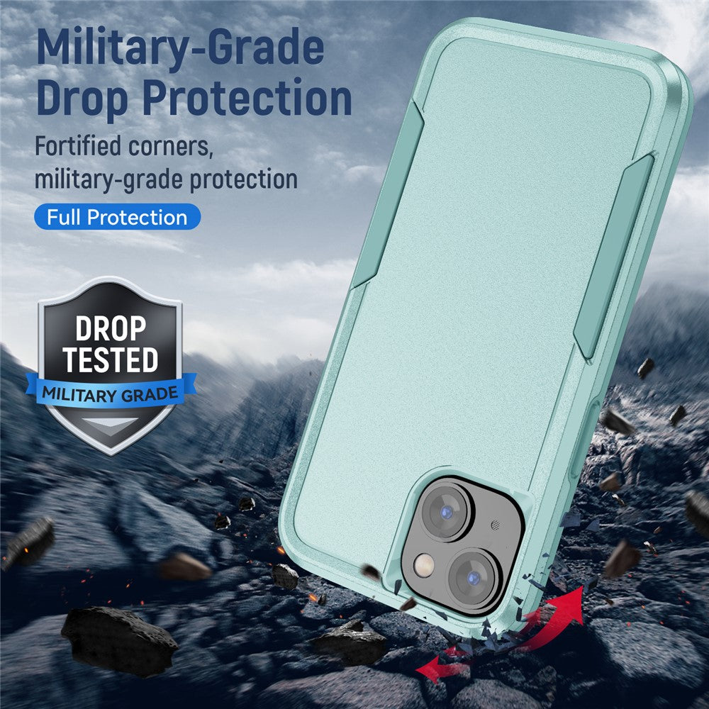 For iPhone 15 Plus Shockproof Phone Case Anti-fingerprint PC+TPU Back Cover
