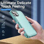 For iPhone 15 Plus Shockproof Phone Case Anti-fingerprint PC+TPU Back Cover