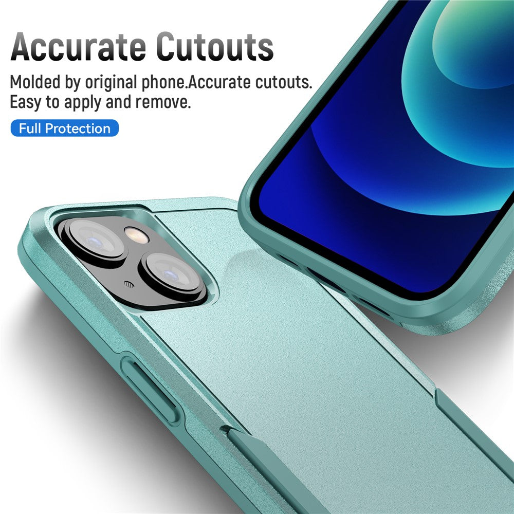 For iPhone 15 Plus Shockproof Phone Case Anti-fingerprint PC+TPU Back Cover