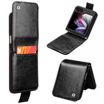 QIALINO ægte koskindslæder + PC-mobilcover til Samsung Galaxy Z Flip5 5G, kortholder, slim fit-etui