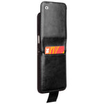 QIALINO ægte koskindslæder + PC-mobilcover til Samsung Galaxy Z Flip5 5G, kortholder, slim fit-etui