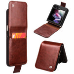 QIALINO ægte koskindslæder + PC-mobilcover til Samsung Galaxy Z Flip5 5G, kortholder, slim fit-etui