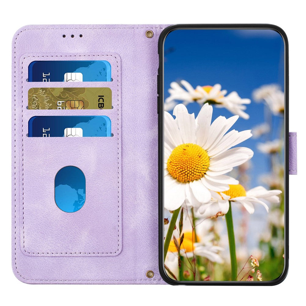 Flower Pattern Printing Leather Case for iPhone 15 , Card Holder Stand Phone Cover