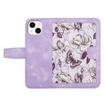 Flower Pattern Printing Leather Case for iPhone 15 , Card Holder Stand Phone Cover