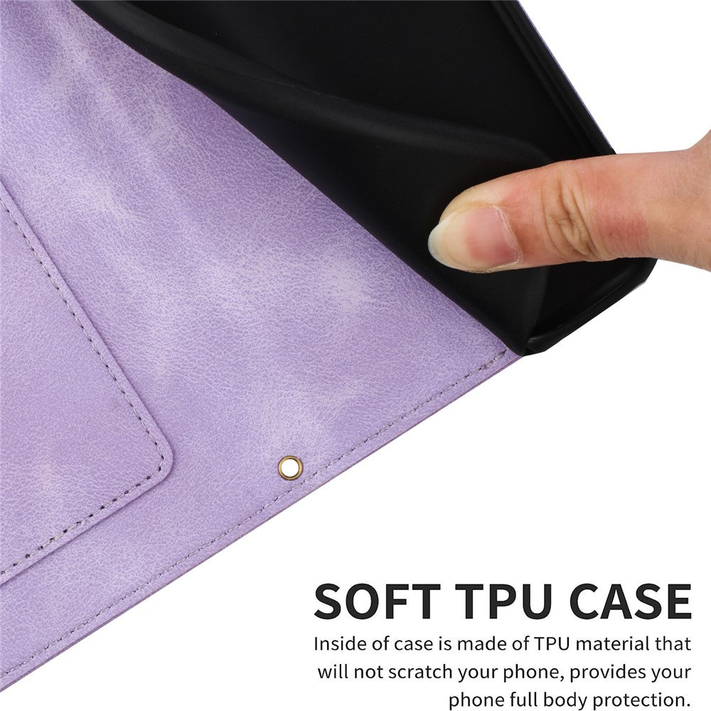 Flower Pattern Printing Leather Case for iPhone 15 , Card Holder Stand Phone Cover