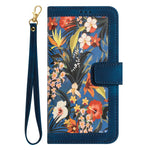 Card Slots Stand Phone Cover for iPhone 15 Plus, Flower Pattern Printing PU Leather Phone Case