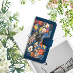 Card Slots Stand Phone Cover for iPhone 15 Plus, Flower Pattern Printing PU Leather Phone Case