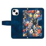 Card Slots Stand Phone Cover for iPhone 15 Plus, Flower Pattern Printing PU Leather Phone Case