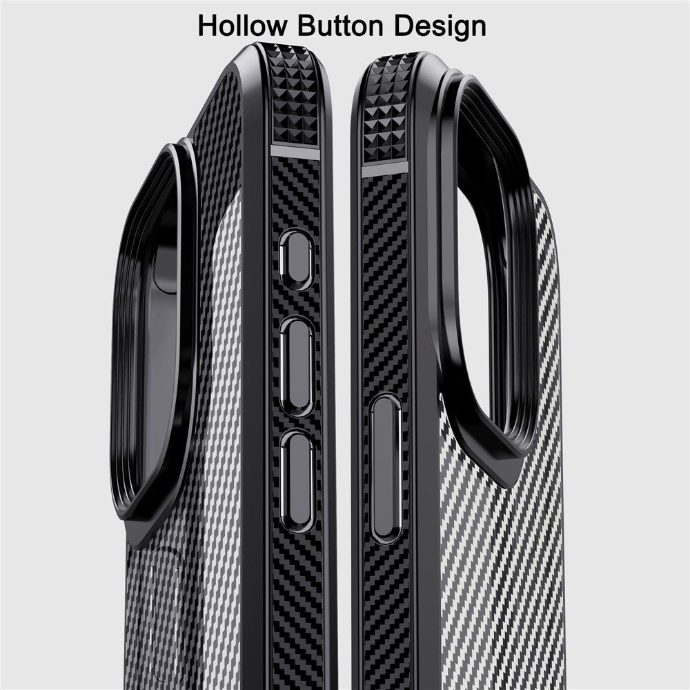 IPAKY Carbon Fiber Texture Phone Case for iPhone 15 Pro , TPU + PC Protective Phone Cover
