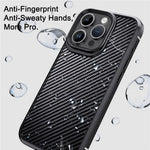 IPAKY Carbon Fiber Texture Phone Case for iPhone 15 Pro , TPU + PC Protective Phone Cover