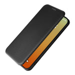 PU Leather Card Holder Phone Case for iPhone 15 Pro , Carbon Fiber Texture Stand Cover