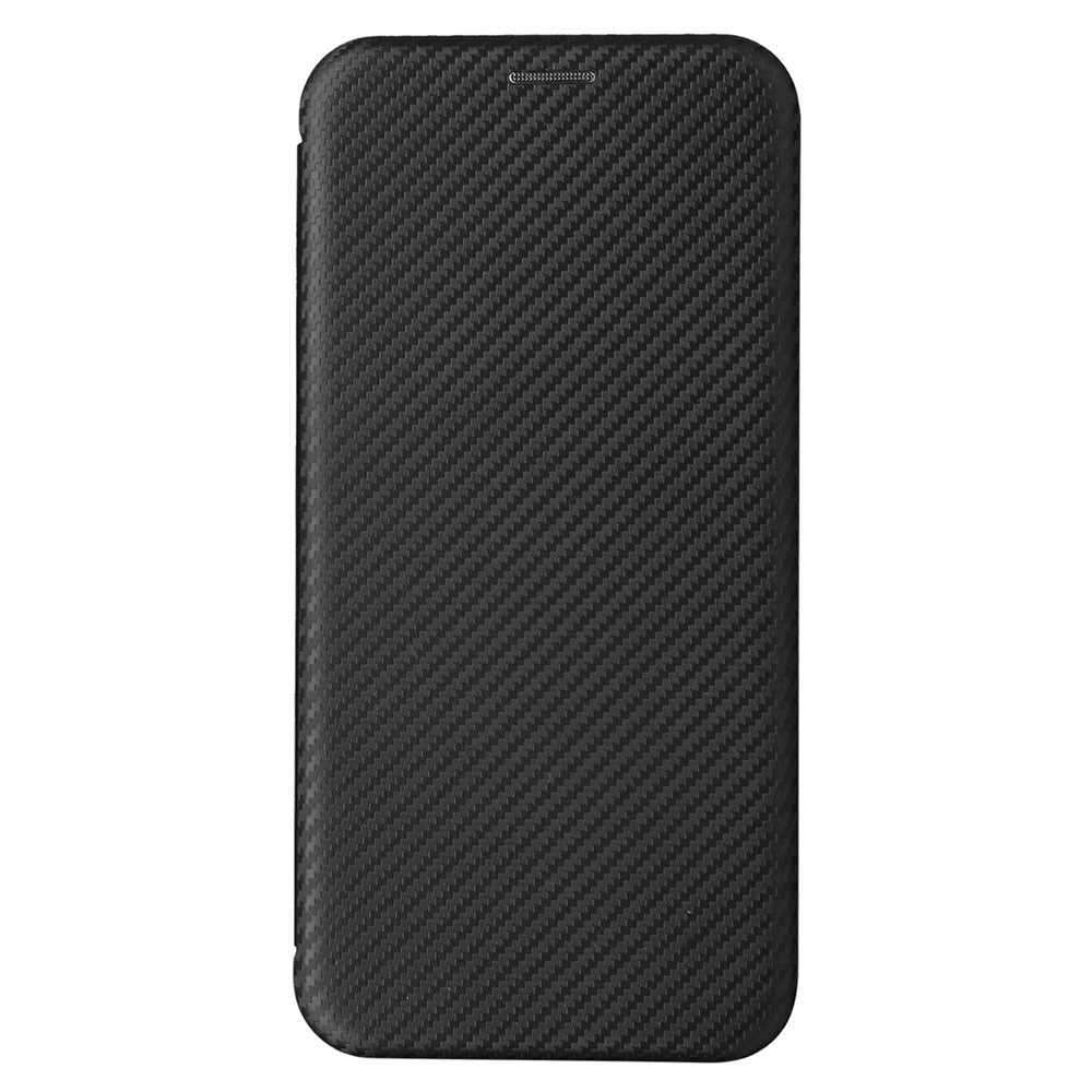 PU Leather Card Holder Phone Case for iPhone 15 Pro , Carbon Fiber Texture Stand Cover