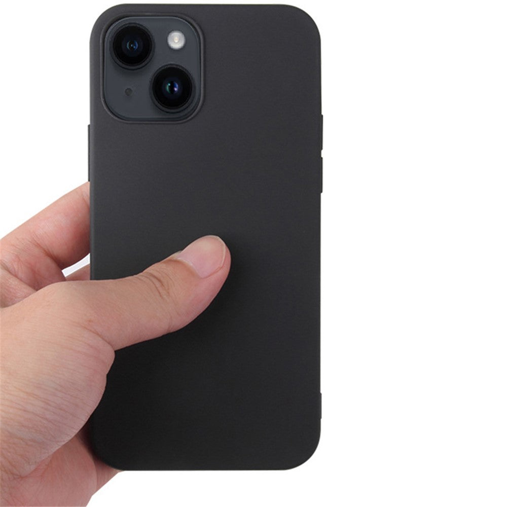 For iPhone 15 Plus Soft TPU Phone Case Matte Finish Coating Anti-Scratch Back Cover
