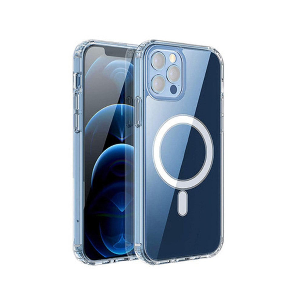 For iPhone 15 Pro Compatible with MagSafe Transparent TPU Phone Cover Scratch Resistant Back Case