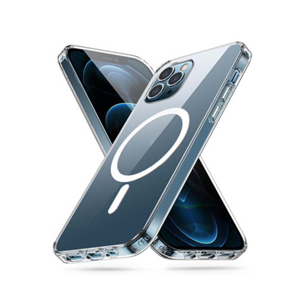 For iPhone 15 Pro Compatible with MagSafe Transparent TPU Phone Cover Scratch Resistant Back Case