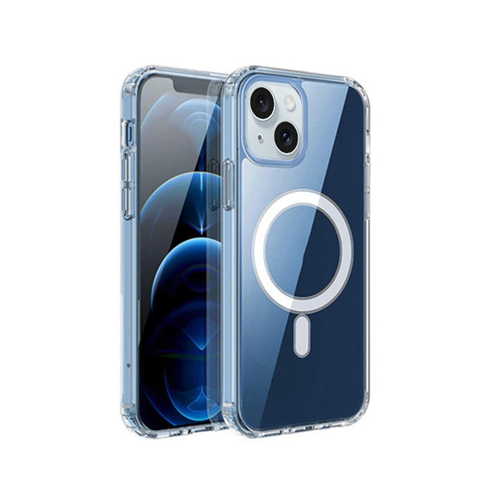 iPhone 15 Mobilmobilskydd Transparent TPU-skal Kompatibelt med MagSafe-bakstycke