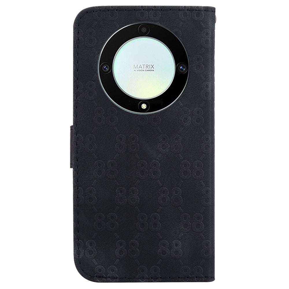 For Honor X40 5G / X9a 5G / Magic5 Lite 5G Double 8-Shape Imprinted Leather Case Anti-drop Stand Wallet Phone Cover
