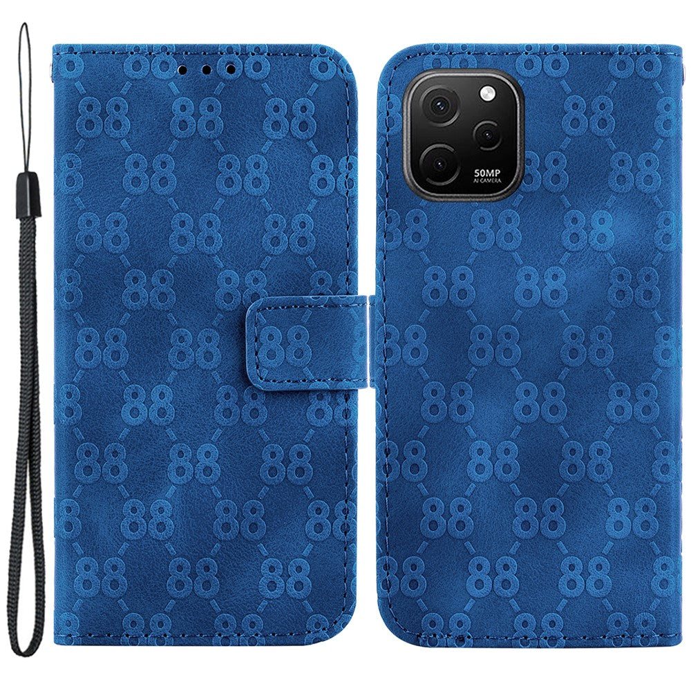 Leather Stand Cover for Huawei nova Y61 4G Double 8-Shape Imprint Phone Case with Wallet
