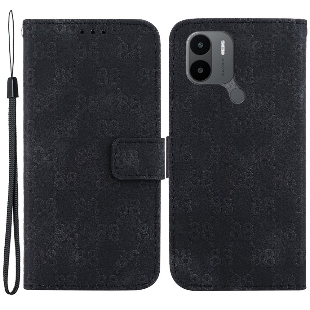 Leather Phone Case for Xiaomi Redmi A1+ 4G / A2+ 4G / C50 4G / C51 4G , Double 8-Shape Imprinted Wallet Stand Cover