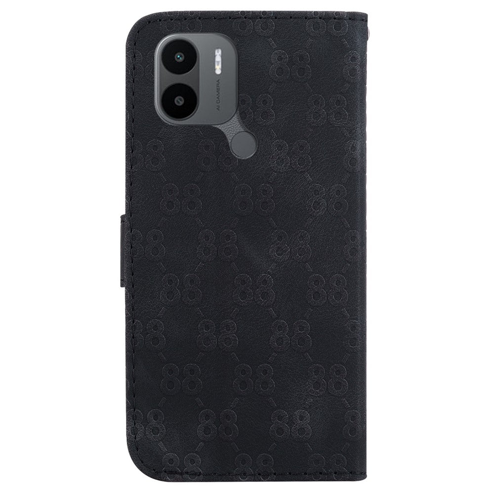 Leather Phone Case for Xiaomi Redmi A1+ 4G / A2+ 4G / C50 4G / C51 4G , Double 8-Shape Imprinted Wallet Stand Cover