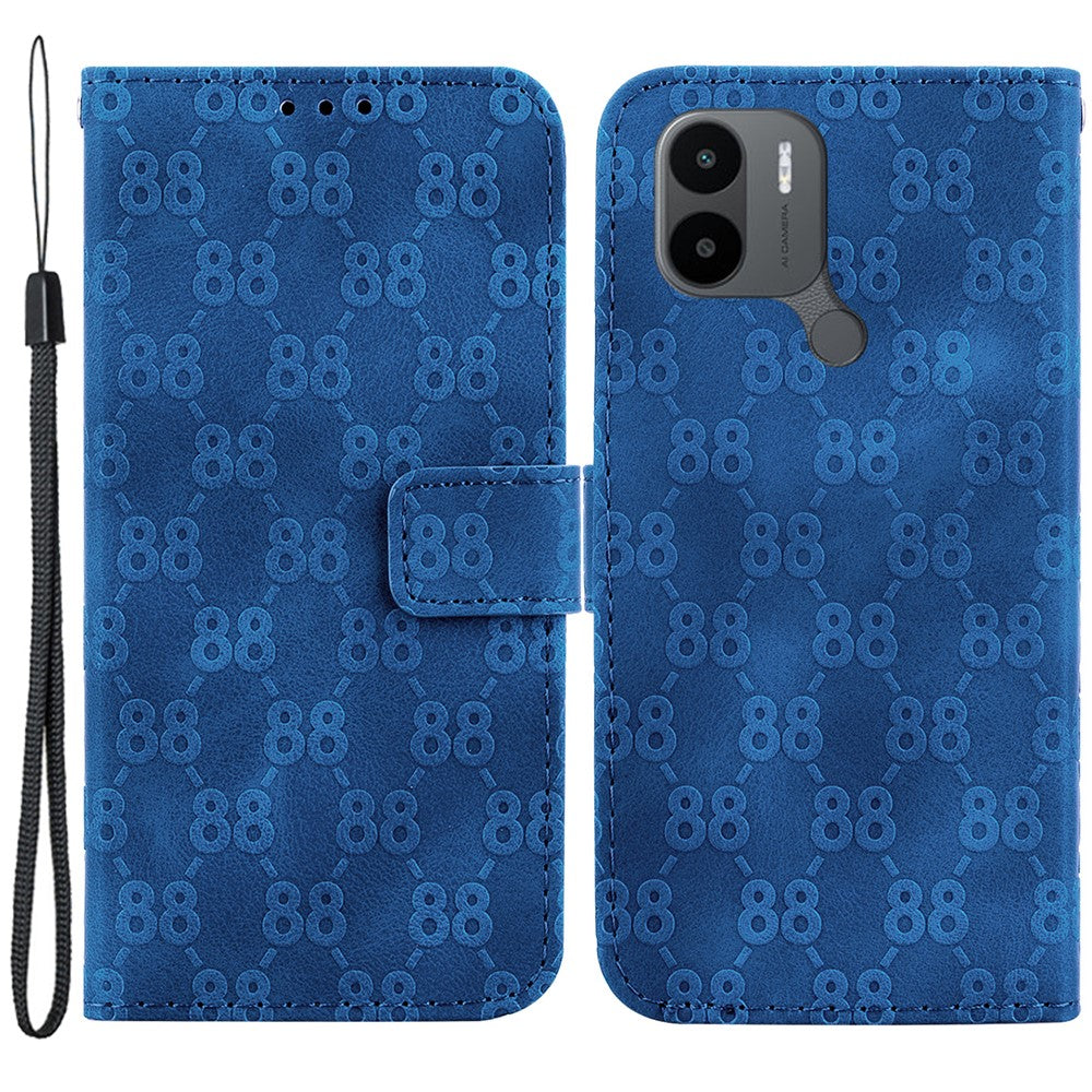 Leather Phone Case for Xiaomi Redmi A1+ 4G / A2+ 4G / C50 4G / C51 4G , Double 8-Shape Imprinted Wallet Stand Cover
