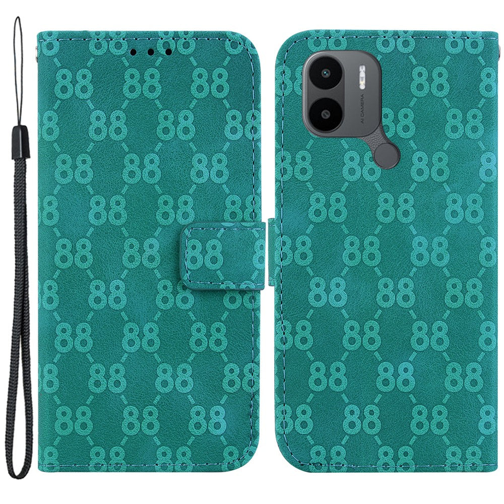 Leather Phone Case for Xiaomi Redmi A1+ 4G / A2+ 4G / C50 4G / C51 4G , Double 8-Shape Imprinted Wallet Stand Cover