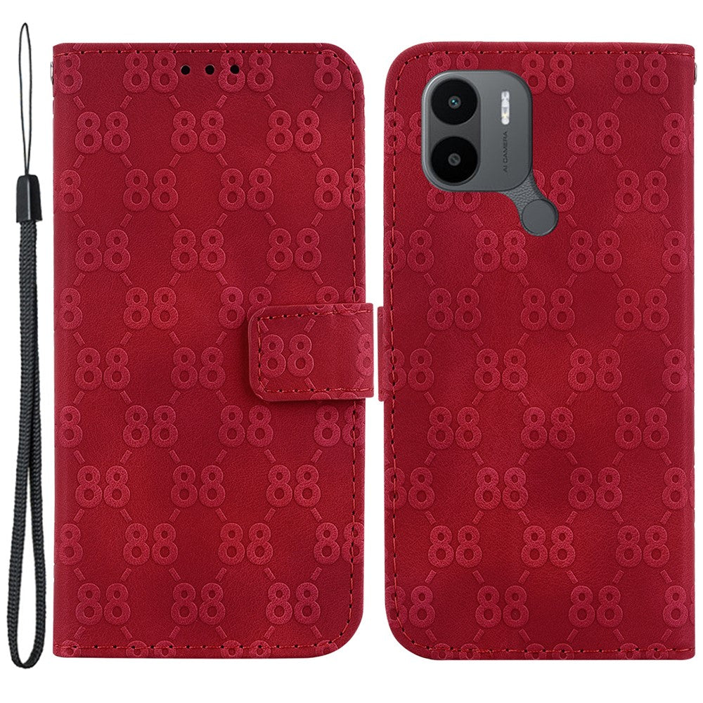 Leather Phone Case for Xiaomi Redmi A1+ 4G / A2+ 4G / C50 4G / C51 4G , Double 8-Shape Imprinted Wallet Stand Cover