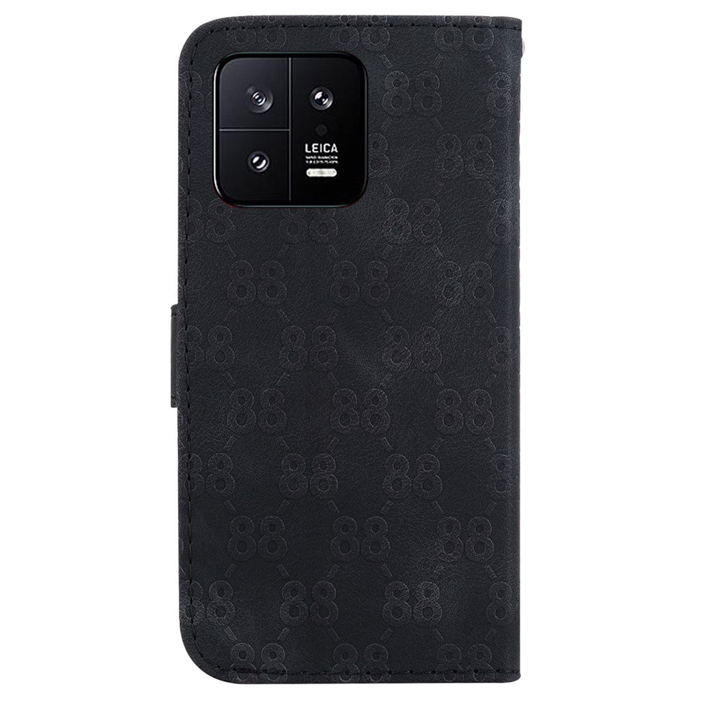 Xiaomi 13 Dubbelt 8-Formigt Läderplånboksfodral med Fallskydd, Mobilmobilskydd