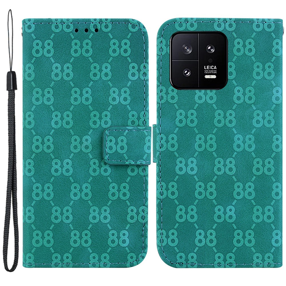 Xiaomi 13 Dubbelt 8-Formigt Läderplånboksfodral med Fallskydd, Mobilmobilskydd