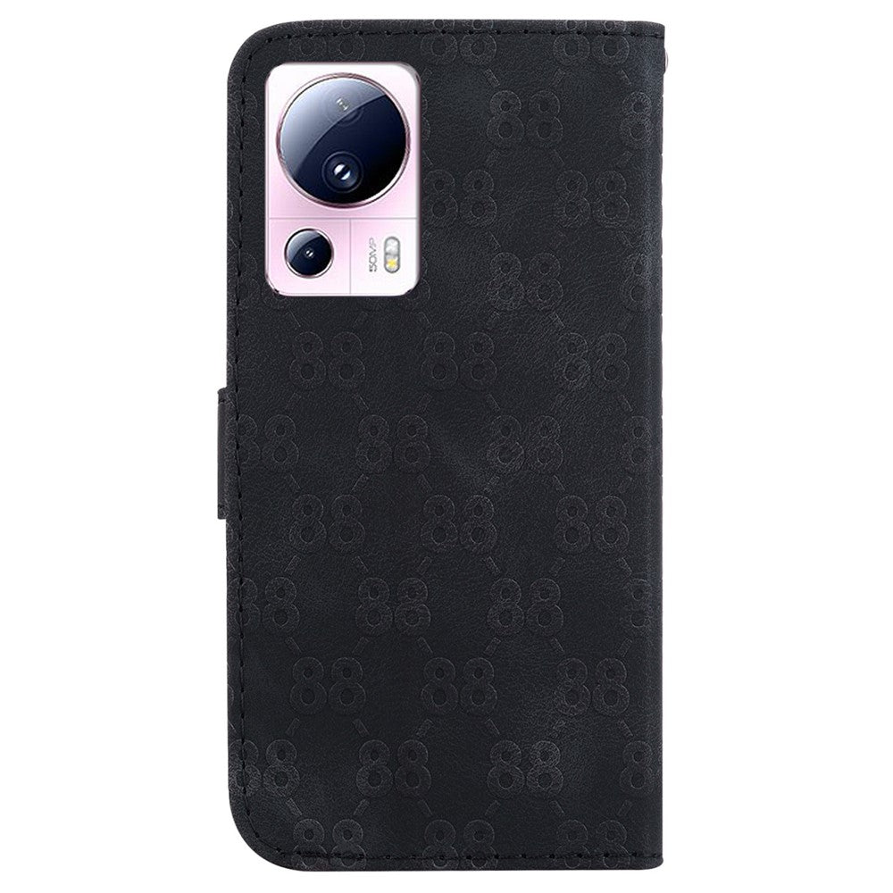 For Xiaomi 13 Lite / Civi 2 5G Double 8-Shape Imprint Leather Anti-scratch Shell Wallet Stand Phone Cover