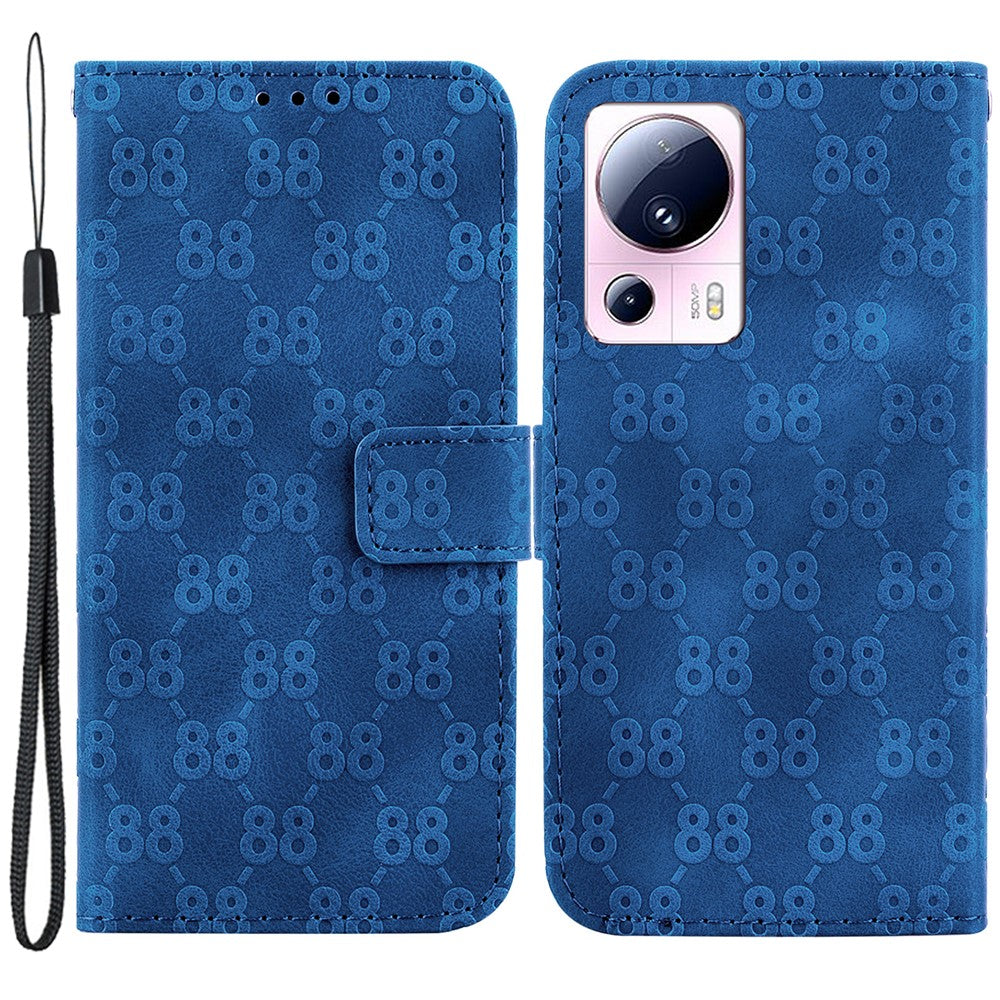 For Xiaomi 13 Lite / Civi 2 5G Double 8-Shape Imprint Leather Anti-scratch Shell Wallet Stand Phone Cover