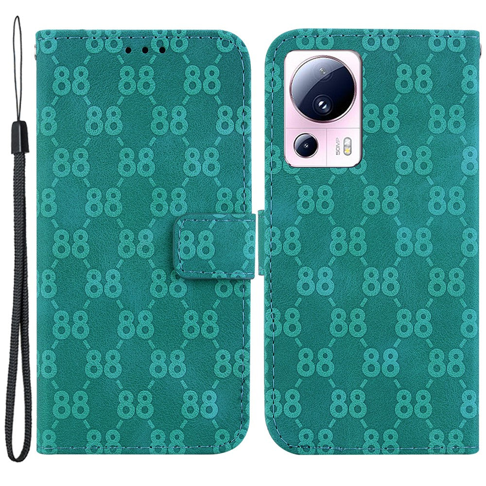 For Xiaomi 13 Lite / Civi 2 5G Double 8-Shape Imprint Leather Anti-scratch Shell Wallet Stand Phone Cover