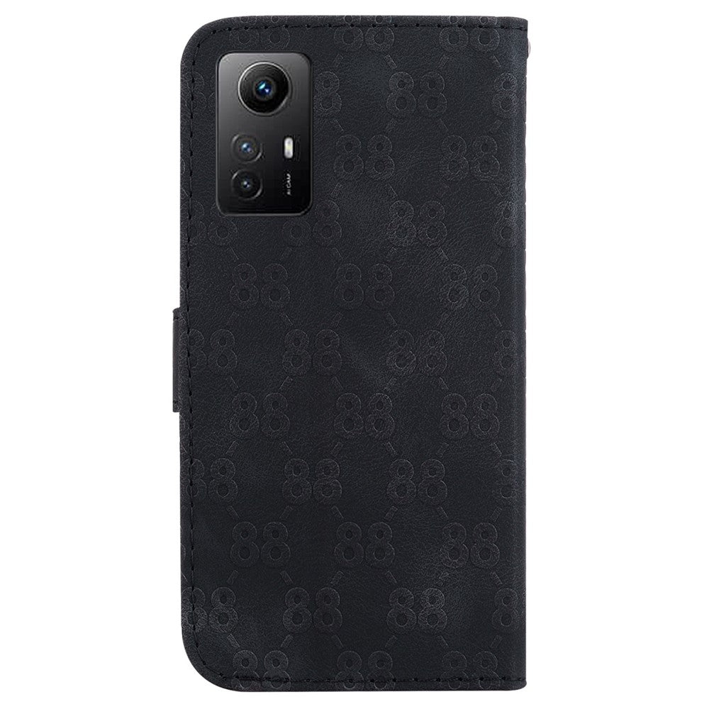 For Xiaomi Redmi Note 12S 4G Double 8-Shape Imprint Full Protection Phone Case Leather Wallet Stand Cover