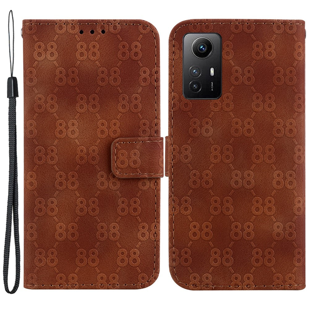 For Xiaomi Redmi Note 12S 4G Double 8-Shape Imprint Full Protection Phone Case Leather Wallet Stand Cover