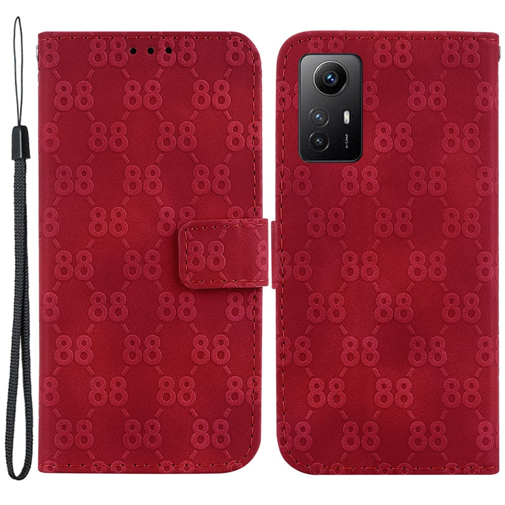 For Xiaomi Redmi Note 12S 4G Double 8-Shape Imprint Full Protection Phone Case Leather Wallet Stand Cover