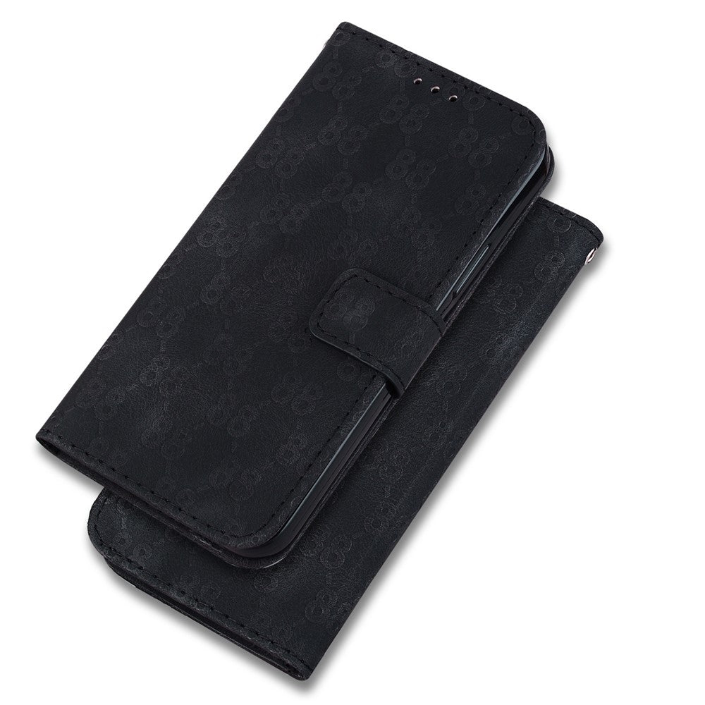 For Xiaomi Redmi 12 4G Foldable Stand Phone Cover Double 8-Shape Imprinted Leather Wallet Case